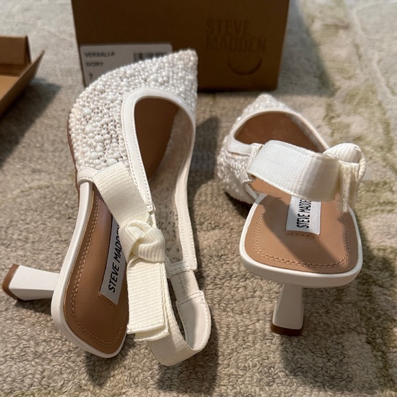 Steve Madden Ivory Pearl Adorned Heels - Picture 2 of 4